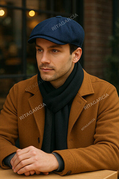 Ritagarcia Чоловіча синя кепка Peaky Blinders з кашеміровою підкладкою