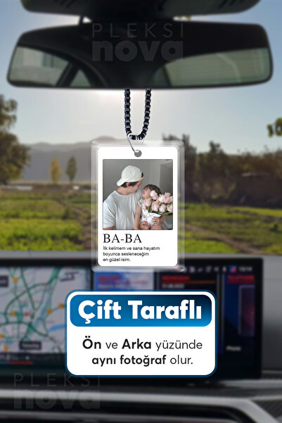 Pleksinova Kişiye Özel Fotoğraflı Babalar Günü Araba Hediyesi Araba Süsü Dikiz Aynası Süsü