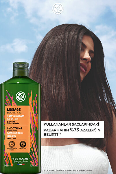 Yves Rocher Yatıştırıcı Prebiyotik Şampuan-Asi ve Kabarık Saçlar / Lissage-SLS,SLES İçermez,Vegan-300ml