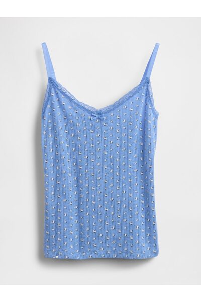 GAP Kadın Mavi Desenli Pijama Üstü