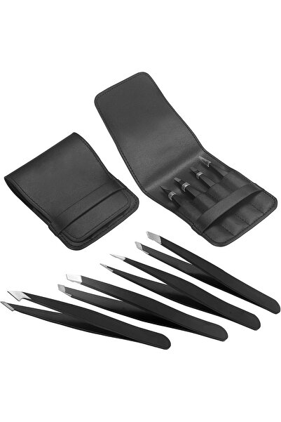 Choice 4 قطع مع حقيبة مجموعة من 4 ملقط أدوات مكياج احترافية ملقط من الفولاذ ا...