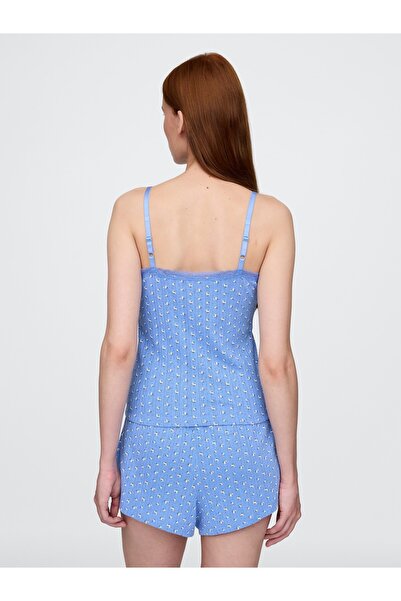 GAP Kadın Mavi Desenli Pijama Üstü