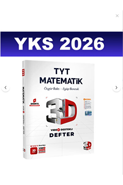 3D Yayınları 2026 Tyt Matematik Video Destekli Defter