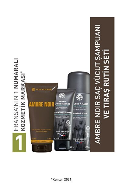 Yves Rocher Ambre Noir Saç Vücut Şampuanı ve Tıraş Rutin Seti-9916815