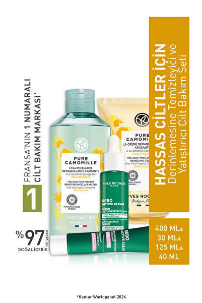 Yves Rocher Hassas Ciltler İçin Derinlemesine Temizleyici ve Yatıştırıcı Bakı...