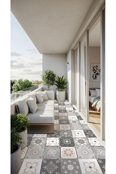 DECOMALL K-39 Kendinden Yapışkanlı FOLYO Suya Dayanıklı Mutfak Banyo Zemin Kaplama 30x30cm (Laminasyonlu)