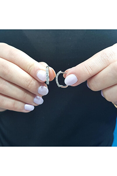 Lova Pırlantalı Menekşe Halka Küpe - 3070025