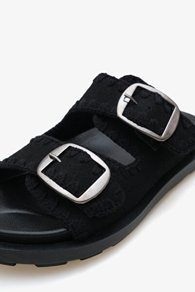 LOJO Women's Double Band Buckle Thick Sole Casual Slippers Gavrio