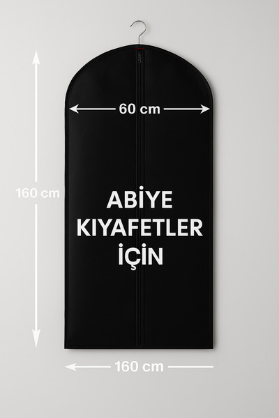 tozlupazar (5 ADET) Abiye Elbise Kılıf Gamboç 60x160 Siyah Tela Nonvoven Uzun Boy