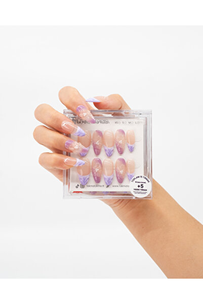 Takma Takma M Beden 15'li Mor Uzun Badem TT1381 Tekrar Kullanılabilir Protez ...