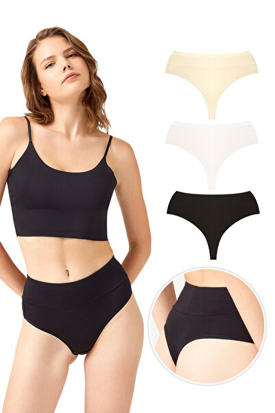 Cottonhill PAMUKLU KÜLOT SİYAH LACİVERT Beyaz 5'Lİ