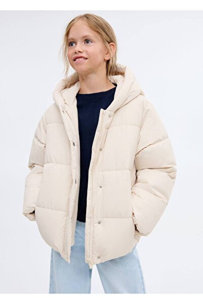 MANGO Kids Kapitone astarlı kapüşonlu palto