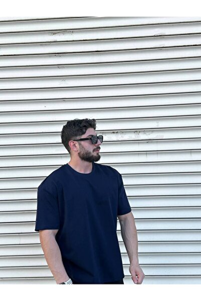 MCA Ünisex Sade Basıc Kalın Kumaş Tam Oversize Bol Kalıp T-Shirt