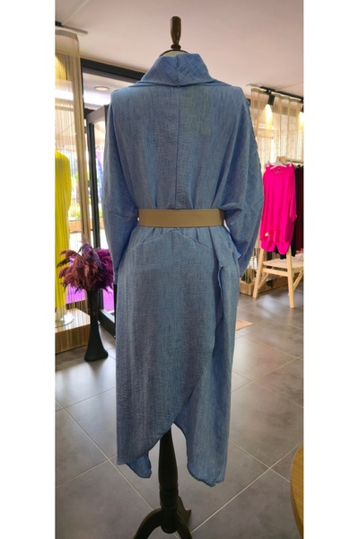 Modanındiyarı İthal keten çapraz tunik