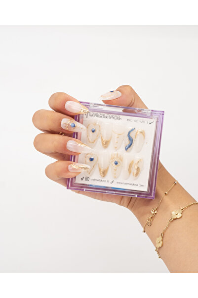 Takma Takma S Beden 10'lu Beyaz Uzun Badem TT1410 Tekrar Kullanılabilir Prote...