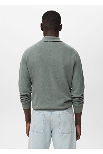 MANGO Man Mikro yapılı fermuarlı yaka kazak