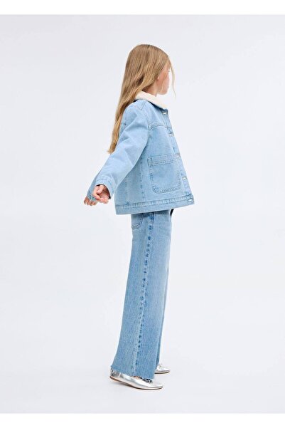 MANGO Kids İç kısmı kürklü denim mont