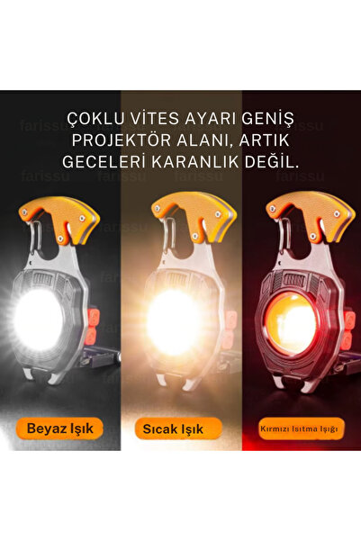 Trango Çok Amaçlı Fener Şarjlı Şarj Edilebilir Pilsiz Kullanım