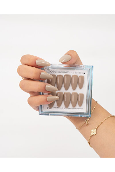 Takma Takma M Beden 10'lu Kahverengi Uzun Badem TT1334 Tekrar Kullanılabilir ...