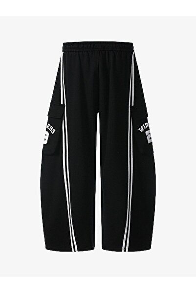 EDVESS Παντελόνι φούτερ σε στυλ Harajuku, πολύ φαρδύ, πλεκτό