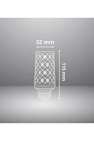 CONANA 15W Dekoratif Kristal Ampul E27 Led Uzun Beyaz Renk 1600 Lümen