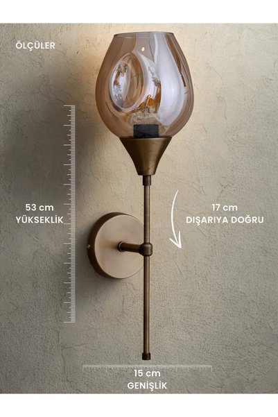 Elite Lighting شمعدان زجاجي أنيق مطلي باللون العسلي من لوكسا