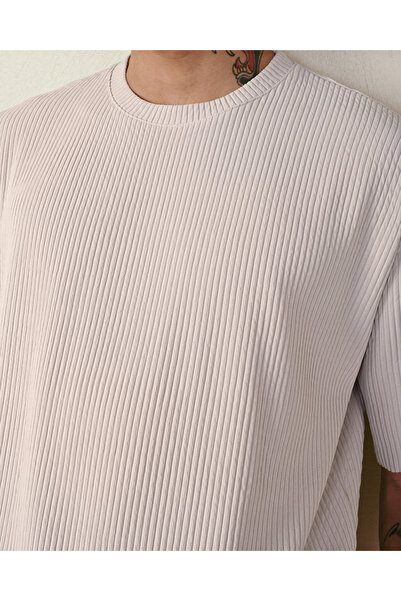 İLKCET MODA Ribbed Ottoman Men's Bottom Top Oversize Set