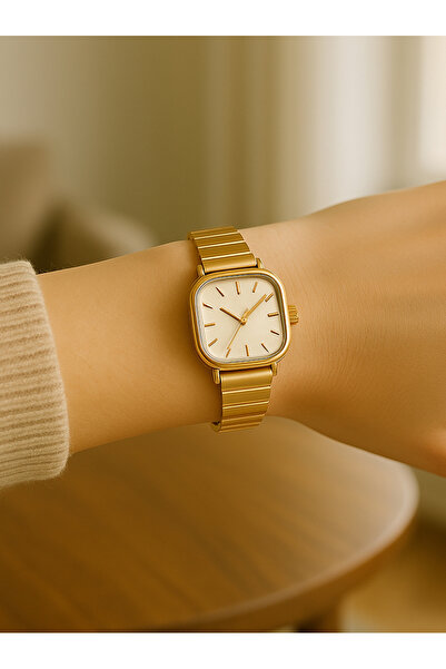 Tulpar Vintage Premium Women's Square Metal Wristwatch in Special Box