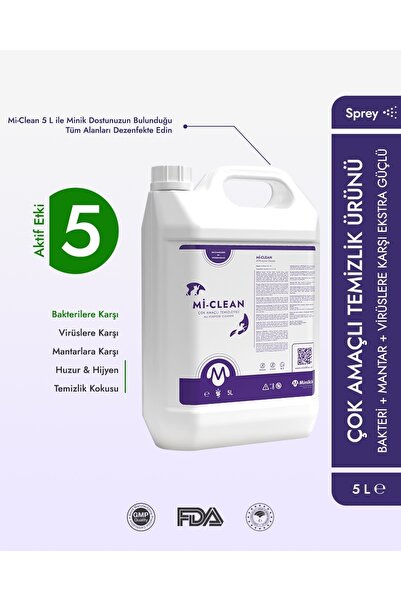 Miniklisi Kedi Köpekler İçin Çok Amaçlı Temizlik Ürünü Mi-Clean 5L