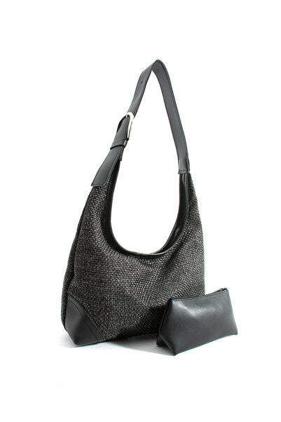 NBİBAGS Dore Hasır Örgülü Deri Sap Detaylı Ve Yavrulu Kadın Omuz Çantası