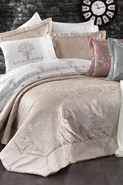 NAKIŞHAN Diva Double Dowry Bed Sleeping Set Package-Gold 10 Pieces