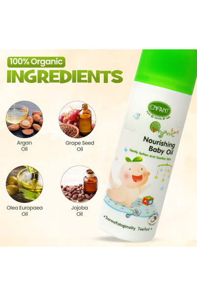 ENFANT EF Organic Plus Nourishing Baby Oil 100ML Premium Natural Oil For Nourishing Sensitive Skin
