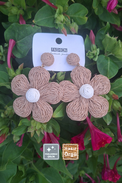 Miss TBee 🌅 Summer Joy Straw Weave Stainless Steel Earrings