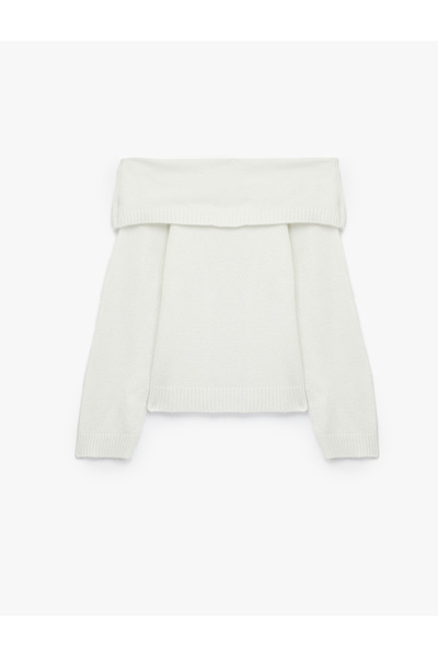 Koton Long Sleeve Off-the-Shoulder Knitwear Sweater