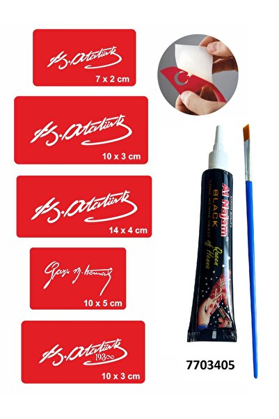 Airbrush Tattoo Atatürk İmza Sembolleri Hint Kınası İle Geçici Dövme Yapma Seti