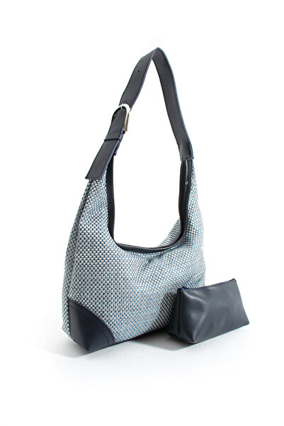 NBİBAGS Dore Hasır Örgülü Deri Sap Detaylı Ve Yavrulu Kadın Omuz Çantası