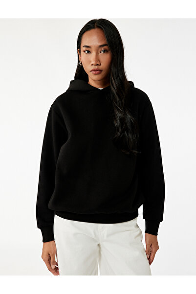 Koton Three Thread Long Sleeve Hooded Basic Sweatshirt