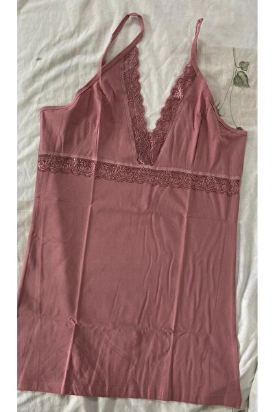 Wotrart Stylish and Comfortable Lace Detailed Women's Nightgown Undershirt