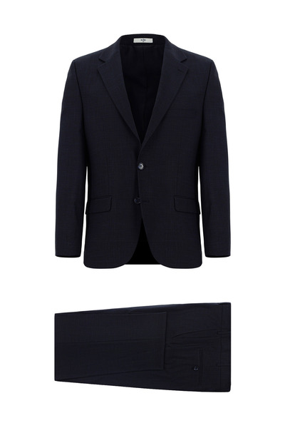 Kiğılı 4 دروب قصة مريحة بدلة منقوشة ذات قصة مريحة