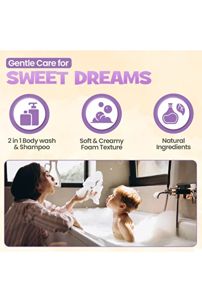 ENFANT EF Sweet Dream Shampoo & Body Foam Mousse 400ML Baby Body Wash Gentle To Clean & Nourish
