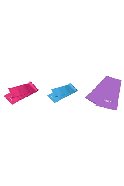 Delta 3-Piece Pilates Band Plates Exercise Resistance Rubber Set (End Open) Light Medium Hard