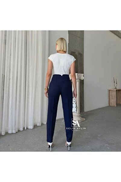 KAROL Flatolu Trousers - Navy Blue