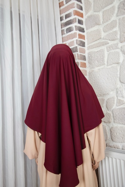 Mihrisina collection Single Layer Souffle Hijab Khimar Practical Hijab Black Color