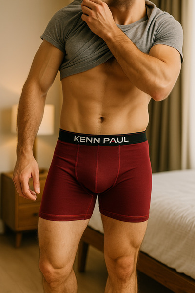 Kennpaul Men's Burgundy Bamboo Boxer | Comfortable Fabric |   Premium Boxer