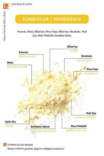 Lien Beaute Bromelain Ananas Içeren Doğal İçerikli Detoks Form Çayı Tozu 1 Aylık Kullanım
