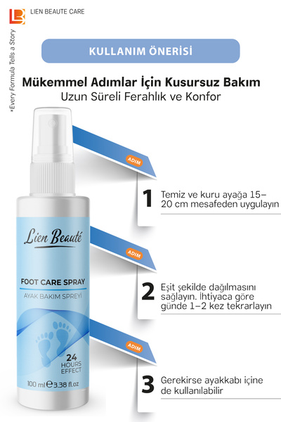 Lien Beaute Ayak Ayakkabı Koku Giderici , Tırnak , Cilt Bakım Destek , Ferahlatıcı , Nemlendirici Sprey