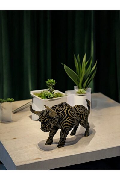 SOFT Boğa Heykeli Özel Tasarım Dekoratif Eşya 13cm Büst / Figür