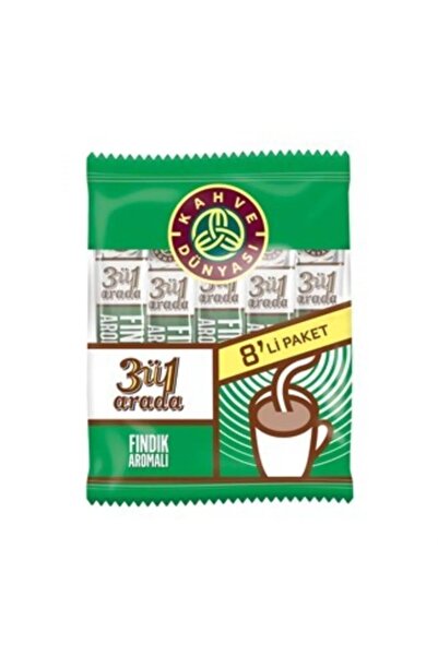 Kahve Dünyası 3'ü 1 Arada 8'li Fındık Aromalı Hazır Kahve