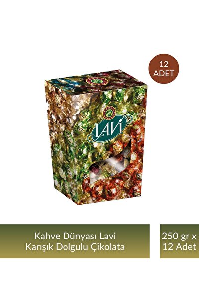 Kahve Dünyası Kahve Dünyası Lavi Karışık Dolgulu Çikolata 250 gr x 12 Adet