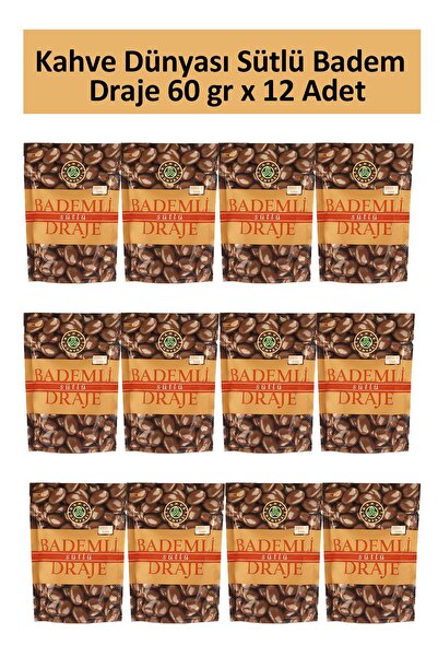 Kahve Dünyası Kahve Dünyası Sütlü Badem Draje 60 gr x 12 Adet